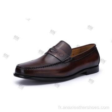 Chaussures en cuir pour hommes Chaussures de marche tendance Chaussures décontractées